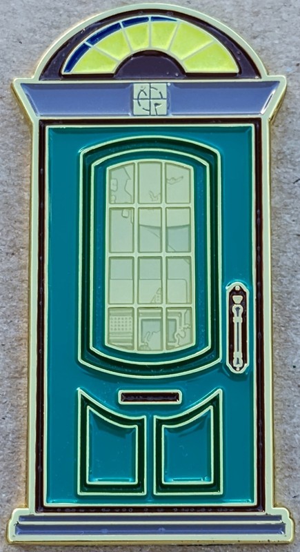 Snag the Tag Halloween Geocoin - Green Door - Activated & Adoptable - TBAXYNY