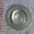 6 Vtg/Antq Mother of Pearl Buttons 1 1/8" Smoky Gray Ringed Dome Center Shank — photo 5