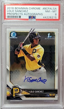 Bowman Chrome 2018 Prospect Autographs Lolo Sanchez #BCPA-LSA PSA 8 Pirates