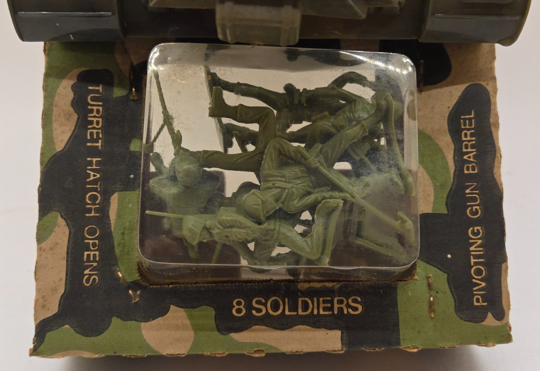 Vintage Tim Mee Toy No. 7520 M60 Tank Includes 8 Soldiers Original