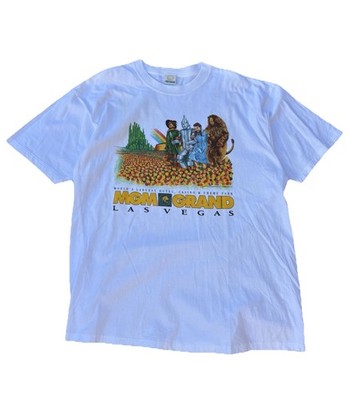 Wizard of oz Graphic T-Shirt Vintage 90s MGM Grand Hotel X-Large White Made USA