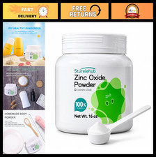 100 Pure Zinc Oxide Powder 16oz - Non-Nano, Uncoated, Cosmetic Grade for DIY Su