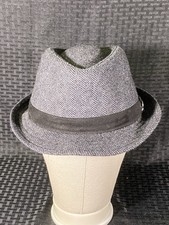 Stetson Herringbone Banded Trilby Hat Size Medium Wool