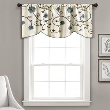 Lush Decor Royal Garden Valance Floral Window Kitchen Curtain Single , 42  W x