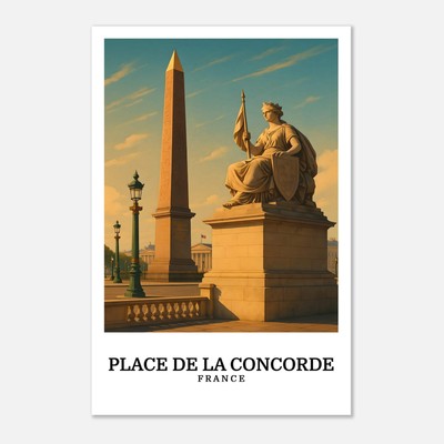 Place de la Concorde France - Quality Premium Poster, Travel print of Place De L