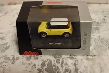 Schuco Mini Cooper 1/87 White/Yellow Unused Near Mint
