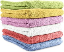 Small and Lightweight Cotton Towels Assorted Pastel Mix 24 x 40 inches