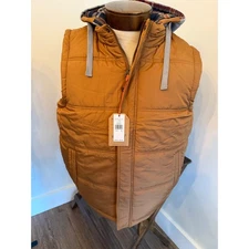 Weatherproof Vintage Men’s Camel Vest With Flannel Interior Size Large NWT