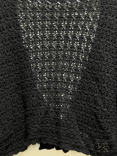 Long Sleeve Crochet Sweater Loose Knit ~ Black ~ Size Large - Picture 5 of 7