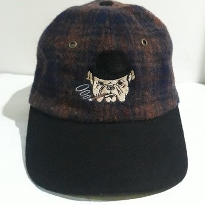 Wool Blend Hat Head Shots by KC Caps Plaid Flannel Strapback Bulldog Embroidered