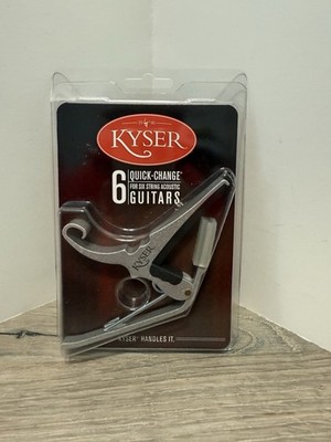 Kyser Quick-Change Guitar Capo for 6-string acoustic guitars, SILVER, KG6S New