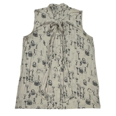 CAbI Keys Please! Style 171 Sleeveless Tunic Top With Neck Tie Soft Jersey M 293