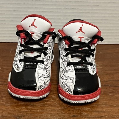 Nike Air Jordan Dub Zero Retro White Black Red Baby Toddler Sneaker Size 4C Nice