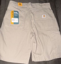 Carhartt Men's Tan Khaki Canvas Relaxed Fit 10 Carpenter Work Shorts Sz 32