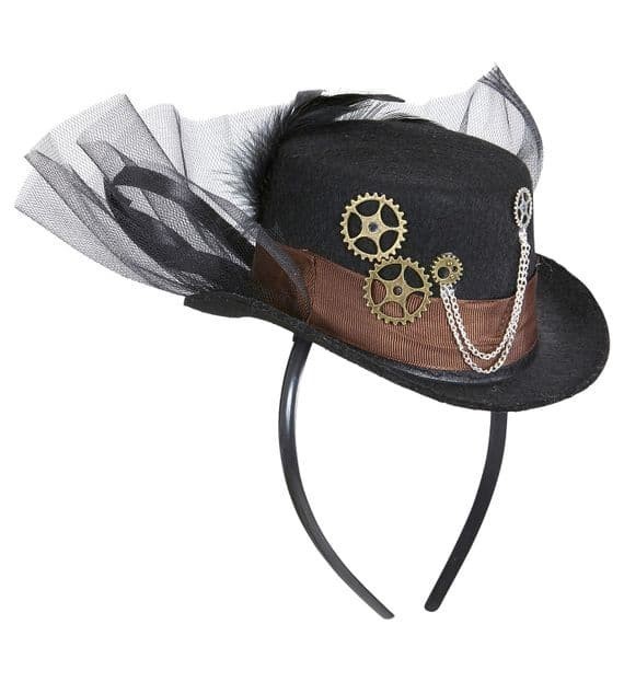 Halloween Mini Steampunk Hat Headband Gothic Fancy Dress