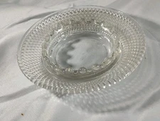 Clear Glass Ash Tray Round Hobnail Design MCM 6"