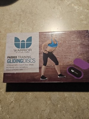 New In Box Warrior By Natural Fitness Padded Gliding Discs. Workout At Home!!