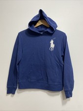 Polo By Ralph Lauren Hoodie Navy Big Pony Rugby Kids Size M 10-12