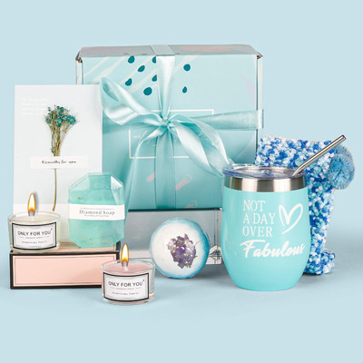 Comius Sharp Geschenke Für Frauen, Edelstahl Weinbecher Mit Duftkerze Und Socken