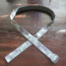 Bison Cloth Belt Men L Sage Purple Gray Starburst Slide Buckle Adjustable USA