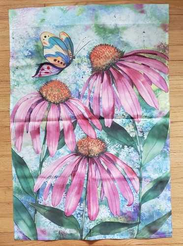 Toland Butterflies Flowers Large Flag 24x35 Multicolor Reversible NWOT ...