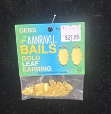 New Sealed 24 pack AANRAKU Bails Gold Plated Leaf Earring For Glass Jewelry 