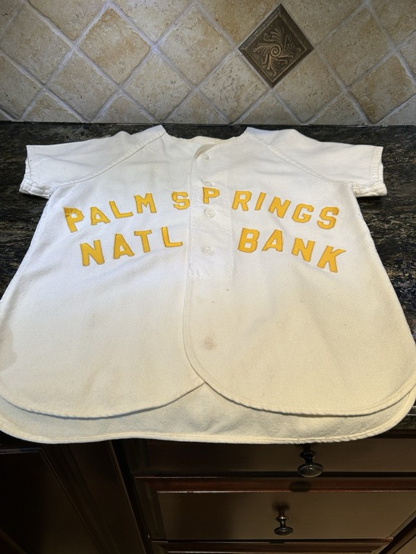 Vintage Wilson Little League Jersey Medium 1960s Palm Springs National Bank # 7