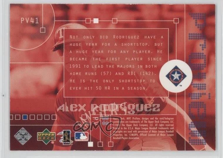 2003 Upper Deck MVP ProView Alex Rodriguez #PV41 - Image 2 of 2
