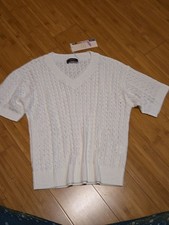 NWT White Short Sleeve Sweater - S