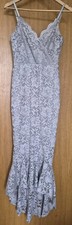 Quiz Grey Lace Fishtail Midi Dress UK 10 Mermaid Occasion Prom