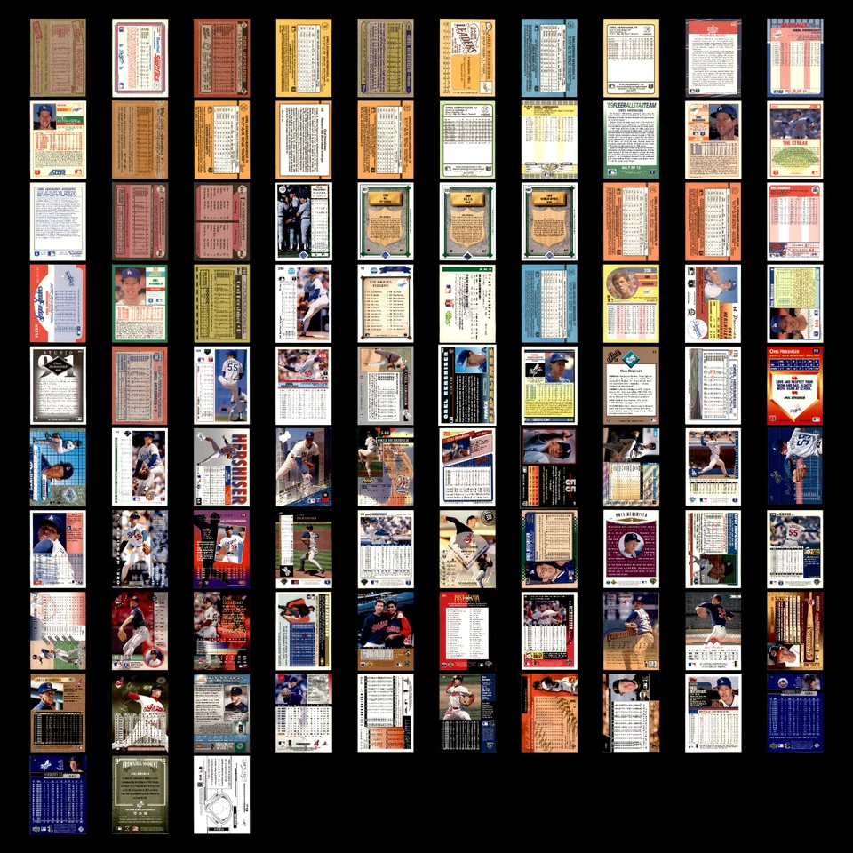 Lote 93 tarjetas de béisbol Orel Hershiser novato 1985 Topps Los Angeles Dodgers conjunto Foto 2 de 4