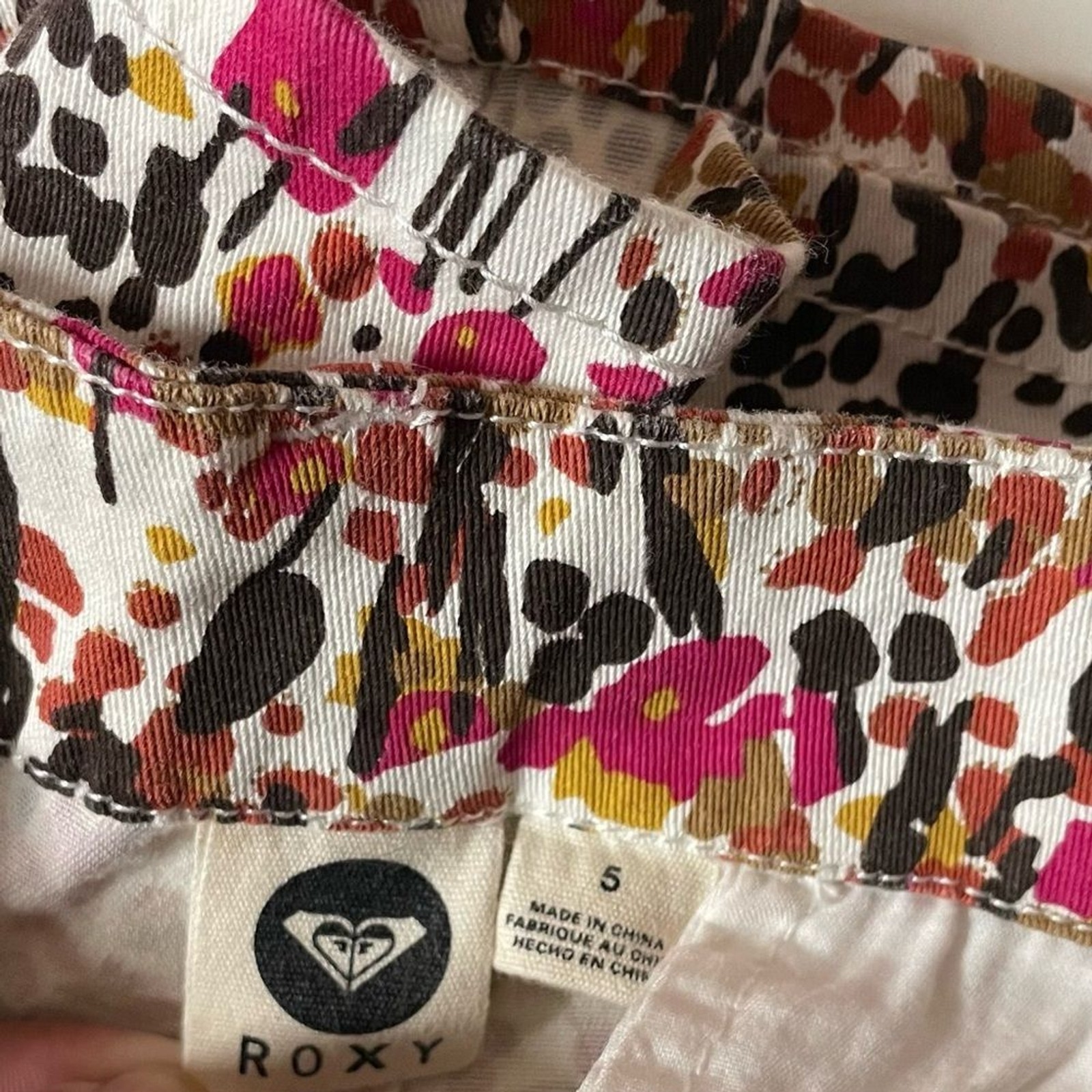 Roxy Cream Multicolored Floral Patterned Short Sh… - image 3