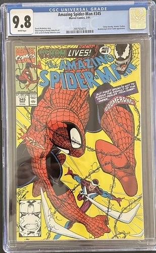 AMAZING SPIDER-MAN #345 1991 CGC 9.8! Erik Larsen Iconic Cover!