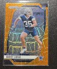 2024 Panini Prizm Marist Liufau Orange Lazer Prizm Rookie #372 Dallas Cowboys