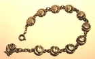 DIZAINIER - antique decorated silver metal ROSES bracelet SOUVENIR PILGRIMAGE