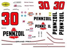  30 Michael Waltrip Pennzoil Pontiac '94 1/64th Scale Nascar Slot Car Decals