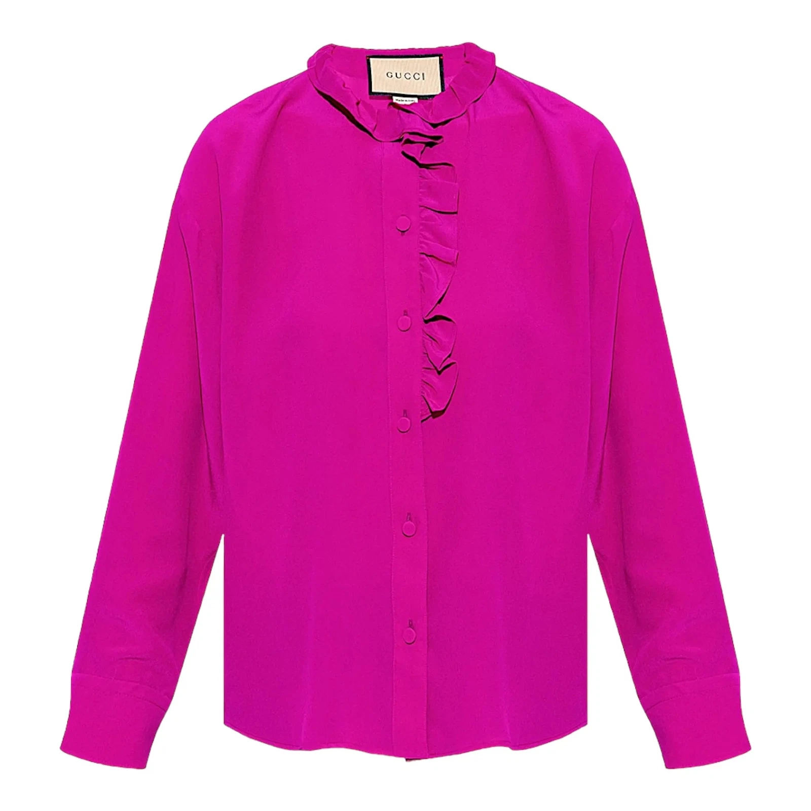 Chemise habillée en soie rose foncé GUCCI