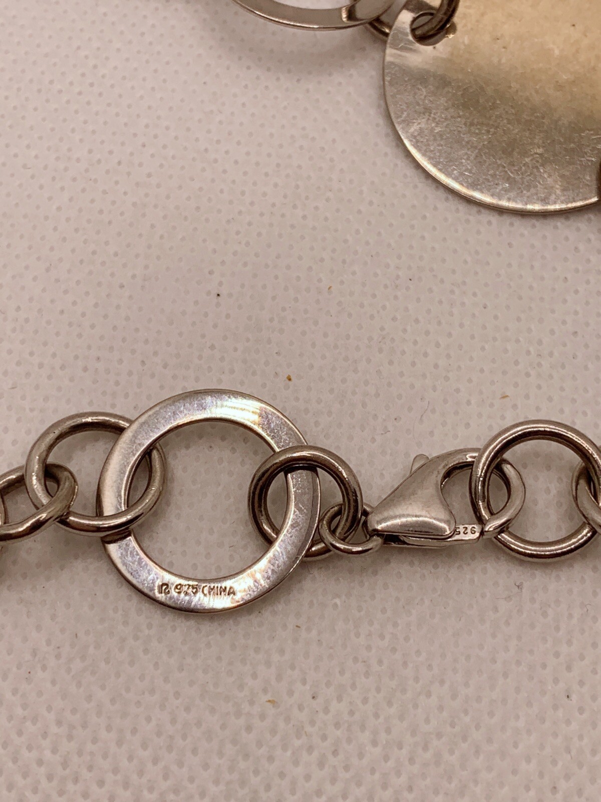 Solid Sterling Silver Multi Circle Link Chain 18"… - image 4