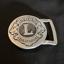 Vintage Lion  s Club International Belt Buckle N B Pewter Rare   