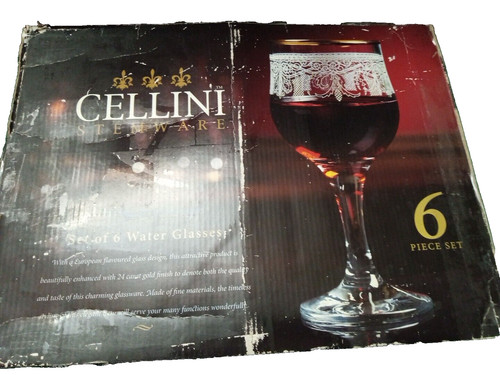 Cellini Stemware Wine/Water Glasses Set of Six