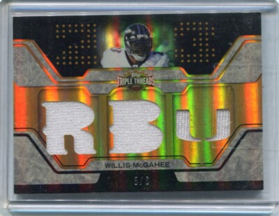 2008 Topps Triple Threads - WILLIS McGAHEE - Game Jersey - MIAMI HURRICANES #d/6
