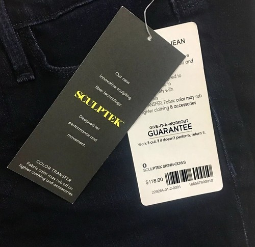 Jeans skinny Athleta Sculptek overdye lavaggio scuro nuovi con etichette taglia 0 - Foto 4 di 6
