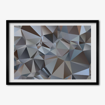 Tulup Bild MDF-gerahmte Wand-Dekor 70x50cm Bild Zimmer Abstraction Dreiecke
