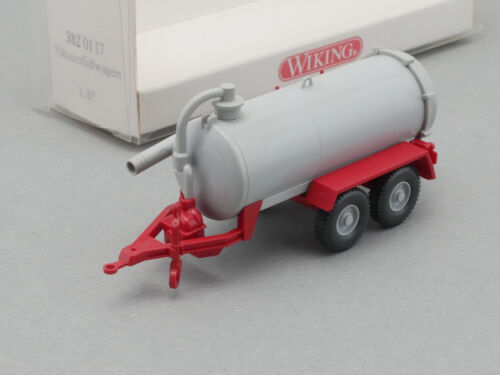 Wiking 3820117 Vacuum Tanker Trailer Gray Red 1:87 Mint! OVP 1703-21-17