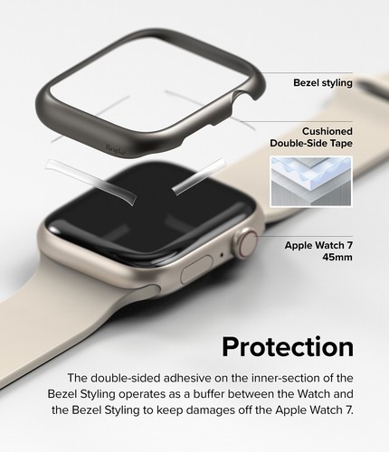 Pour Apple Watch Series 9, 8, 7, SE 45 mm, 40 mm étui protection cadre lunette annulaire - Photo 115 sur 268