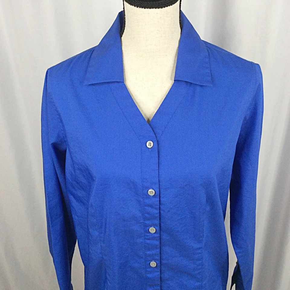 Camisa mediana de golf Callaway para mujer azul manga larga con botones Foto 2 de 4