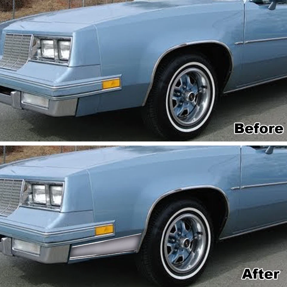 Fit For 81-88 Cutlass Supreme Front Lower Fender Chrome Molding Trim Left&Right - Imagem 4 de 4