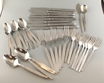 44 PC Svc for 5++ VTG National Stainless Silver N.S. Co Challet ...
