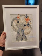 Elephant Diamond Art Completed  In Frame