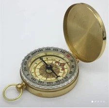  Pure Copper Compass Pocket Watch With Flip Compass